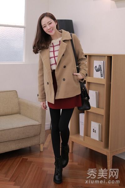 韩系大衣流行穿法 冬季变韩剧女主角